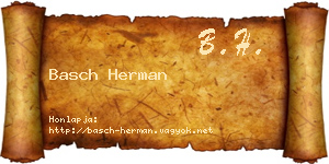 Basch Herman névjegykártya